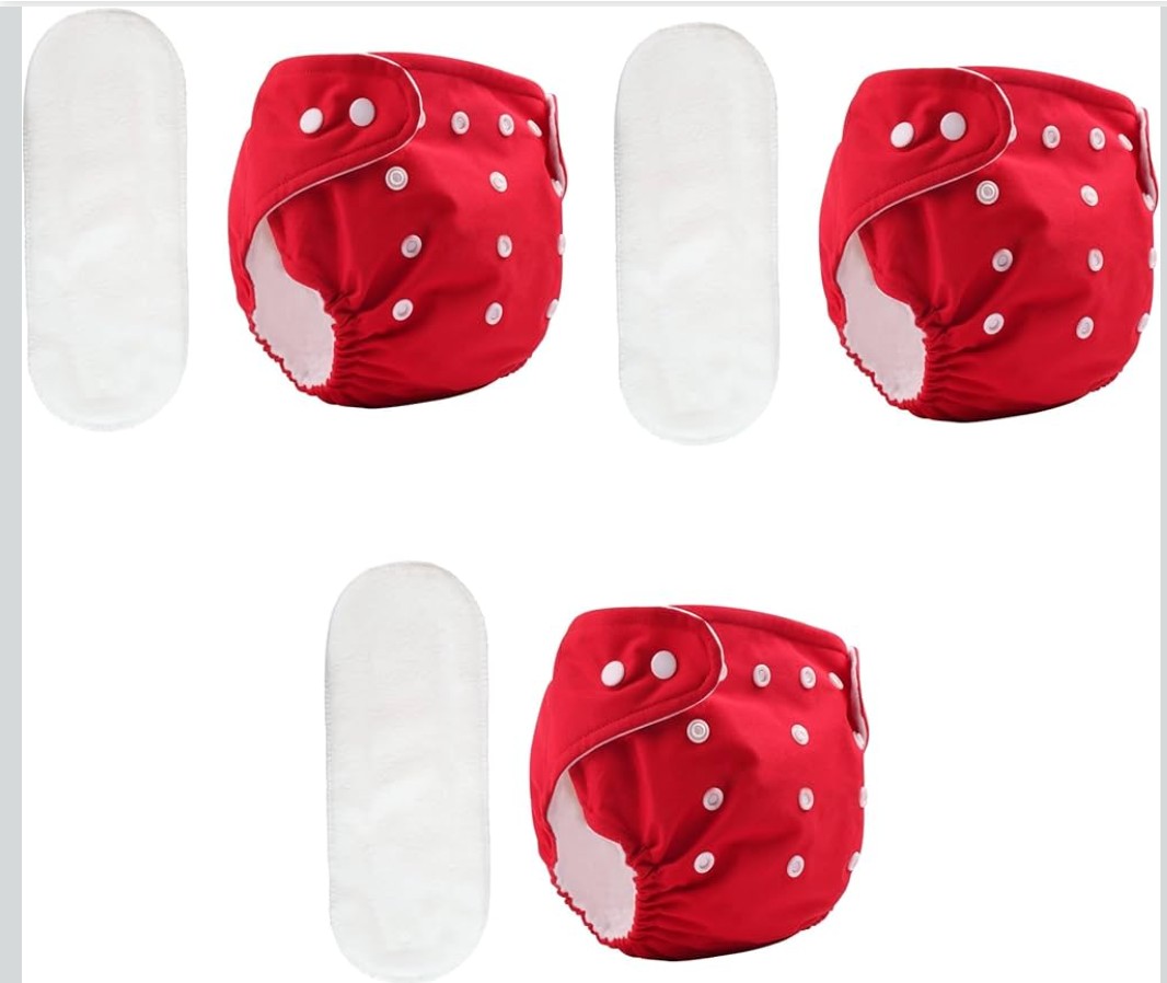 3 Pack Premium Baby Diapers (Red)